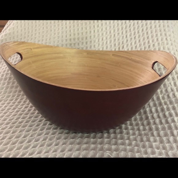 Bamboo Fire Brick Red Medium Popcorn Bowl 4430 Versatile Oblong Scoop - Picture 1 of 4